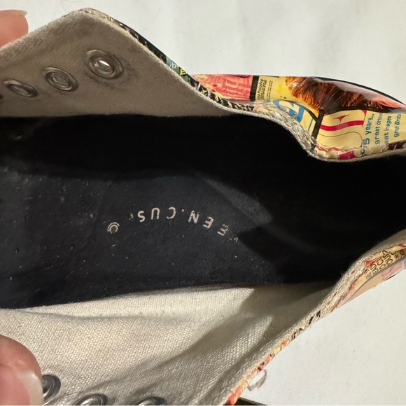 Custom Converse Chuck Taylor Low Top Magazine Collage Art Sneakers Keen Cush - Picture 6 of 8